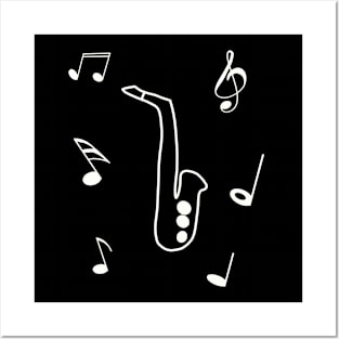 Saxophone Player Musical Note Dance classical Jazz Posters and Art